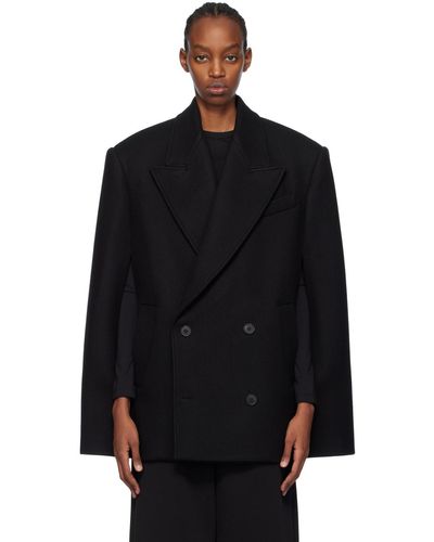 Wardrobe NYC Manteau noir à double boutonnage