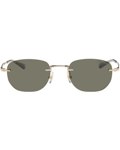 Montblanc Gold Rectangular Sunglasses - Black