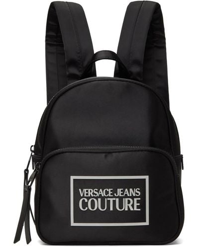 Versace Black Gummy Logo Backpack