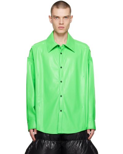 Chen Peng Pure Light Faux-leather Shirt - Green