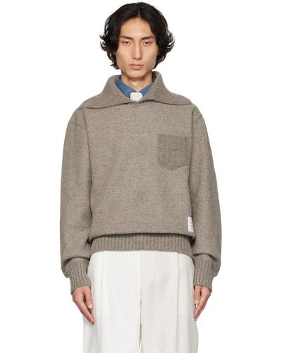 Thom Browne Thom e pull brun à col cheminée - Multicolore