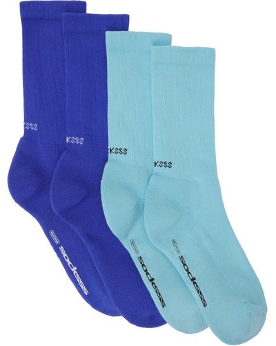 Socksss Ensemble de deux paires de chaussettes bleues