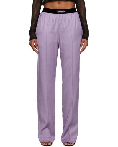 Tom Ford Pantalon de détente mauve à coutures pincées - Violet