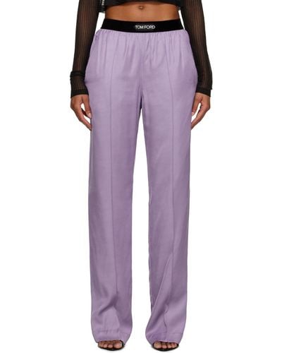 Tom Ford Purple Pinched Seam Lounge Pants