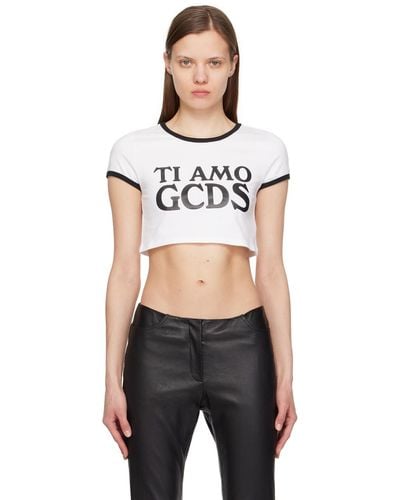 Gcds T-shirt 'ti amo' blanc et noir
