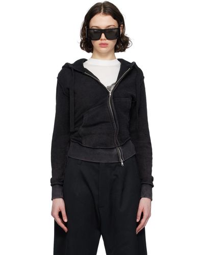 VAQUERA Inside Out Twisted Hoodie - Black