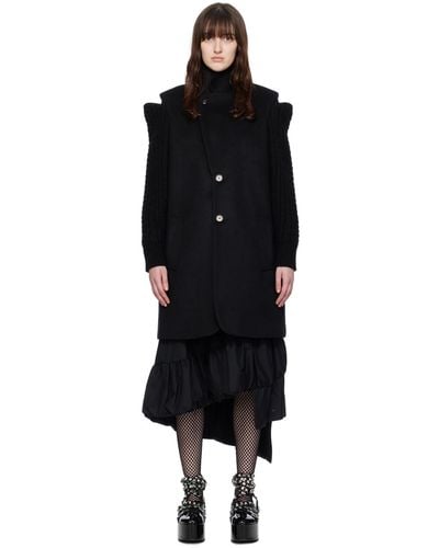 Noir Kei Ninomiya Cutout Coat - Black