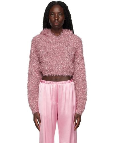 MSGM Pink Sparkle Hoodie - Red