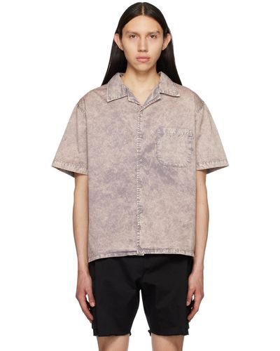 Les Tien Taupe Washed Shirt - Multicolour