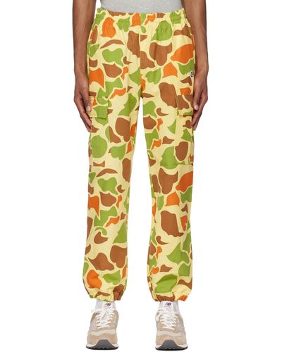BBCICECREAM Pantalon cargo à motif camouflage - Jaune
