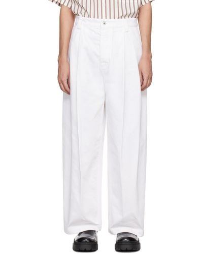 Bottega Veneta White Pleated Jeans