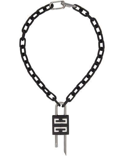 Givenchy Black 4g Lock Necklace