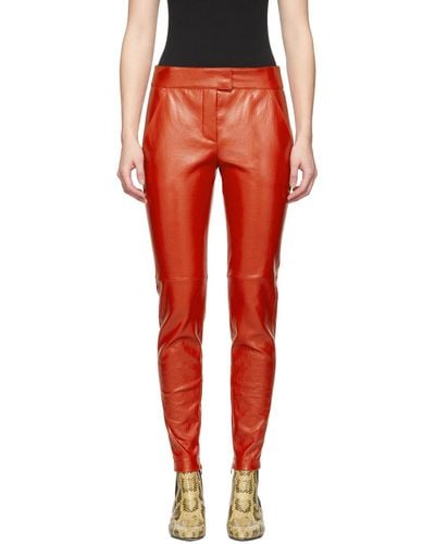 Givenchy Calfskin Trousers - Red