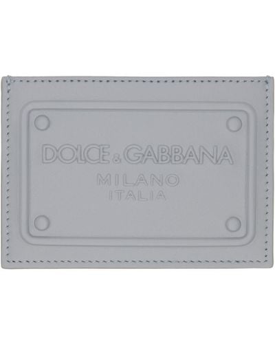 Dolce & Gabbana Dolce&gabbana Gray Calfskin Card Holder - Black