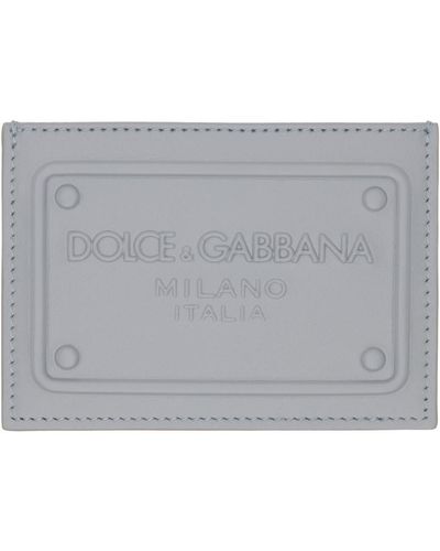 Dolce & Gabbana Porte-cartes gris en cuir de veau - Noir