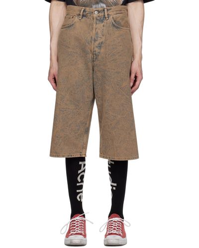 Acne Studios Short décontracté brun en denim - Neutre