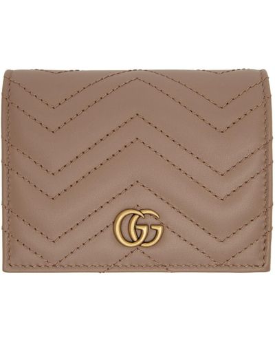 Gucci gg Marmont Card Case Wallet - Natural