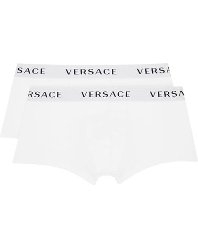 Versace ホワイト ロゴ ボクサー 2枚セット - ブラック