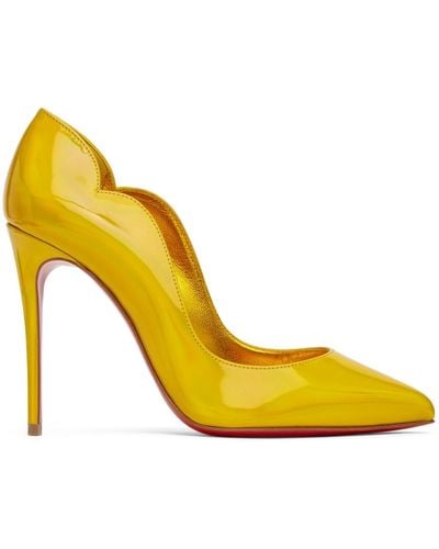 Christian Louboutin Escarpins hot chick 100 mm jaunes en cuir