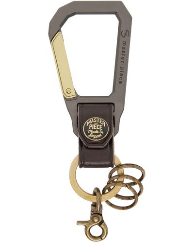 master-piece Brown Carabiner Key Chain - Black