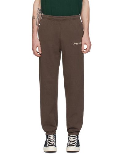 Sporty & Rich Sportyrich pantalon de survêtement syracuse brun - Noir