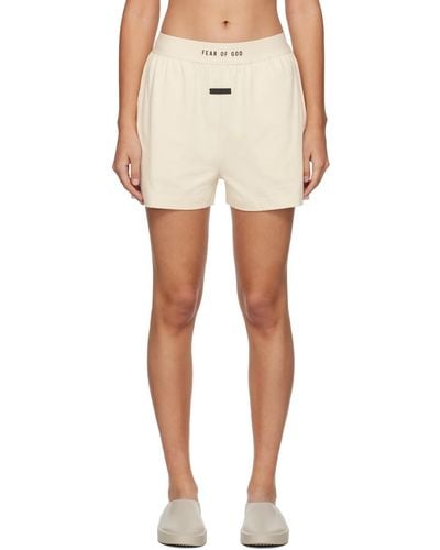 Fear Of God Off-white 'the Lounge' Shorts - Natural