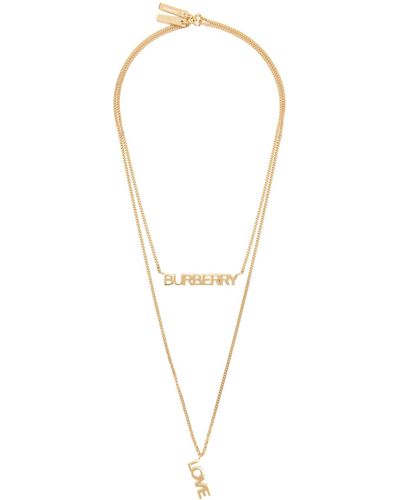 Burberry Gold ' Love' Necklaces - Black