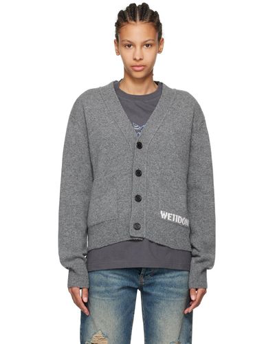 we11done Patch Pocket Cardigan - Gray