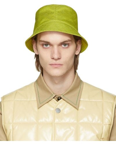 Bottega Veneta Green Intreccio Bucket Hat - Multicolour
