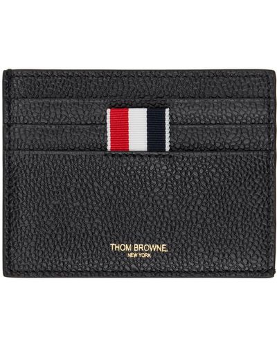 Thom Browne Thom e porte-cartes et noir en canevas à étiquette tricolore