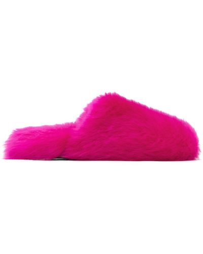 Yves Salomon Pink Toscana Slippers - Purple