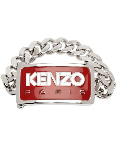 KENZO Bracelet argenté et rouge - paris