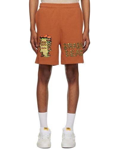 Brain Dead Printed Shorts - Orange