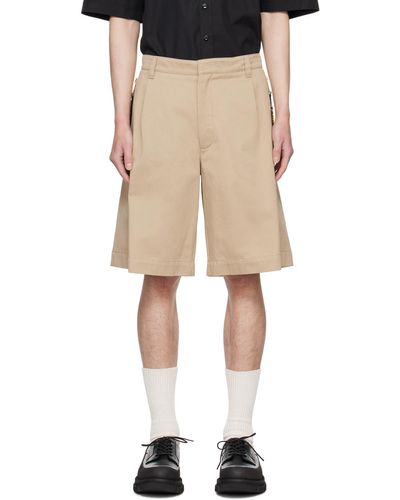 Moschino Beige Pleated Shorts - Natural