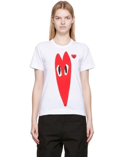 COMME DES GARÇONS PLAY Comme Des Garçons Play Squished Heart T-shirt - Red