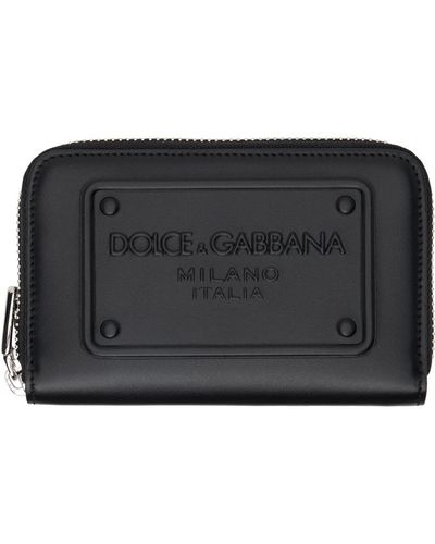 Dolce & Gabbana Petit portefeuille noir à glissière