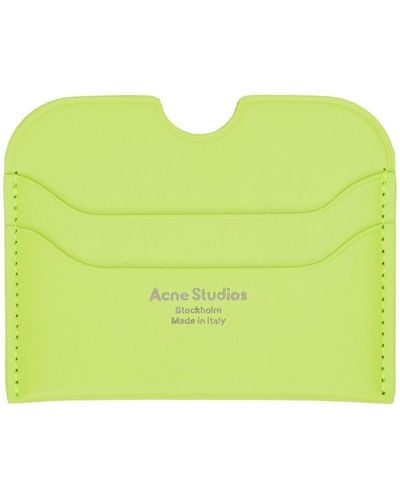 Acne Studios Green Stamp Card Holder - Yellow