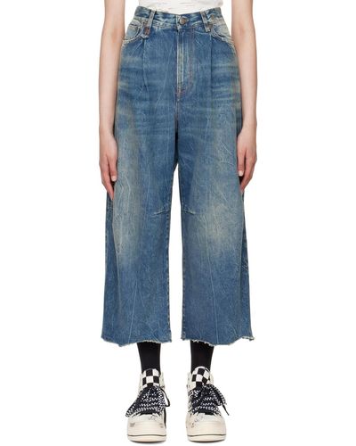 R13 Cropped Wide-leg Jeans - Blue