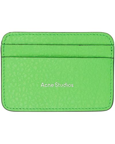 Acne Studios ーン レザー カードケース - グリーン