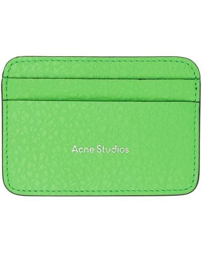 Acne Studios Porte-cartes vert en cuir
