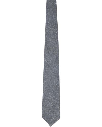 Bottega Veneta Cravate grise à motif graphique imprimé - Noir