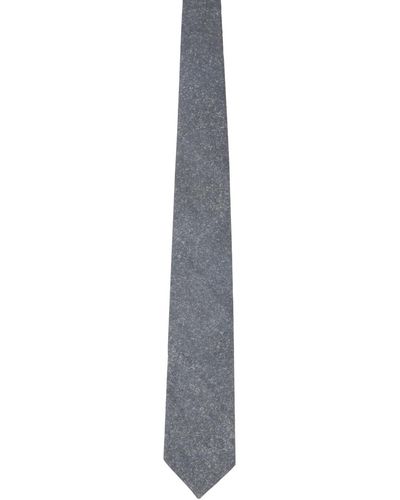 Bottega Veneta Gray Printed Tie - Black