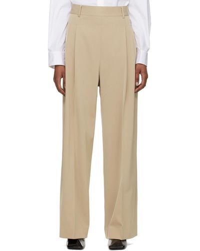 GIA STUDIOS Pleated Trousers - Natural