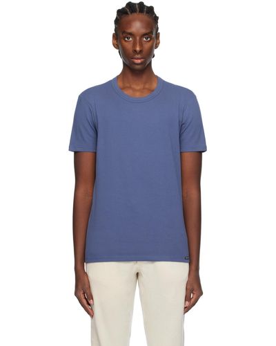 Tom Ford T-shirt bleu à col ras du cou