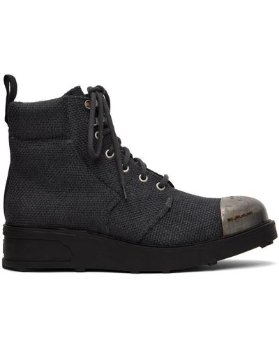 Objects IV Life Grey Workwear Boots - Black