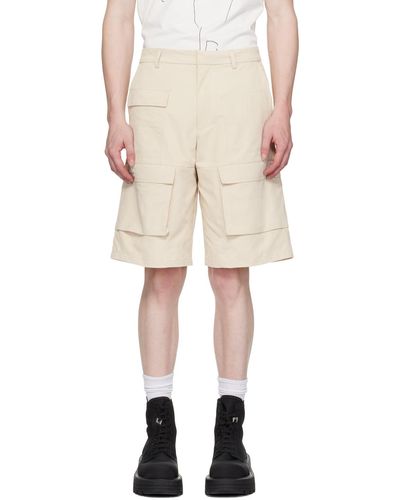 HELIOT EMIL Cellulae Cargo Shorts - Natural