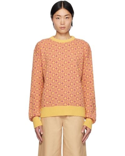 Marni Yellow & Pink Jacquard Sweater - Orange