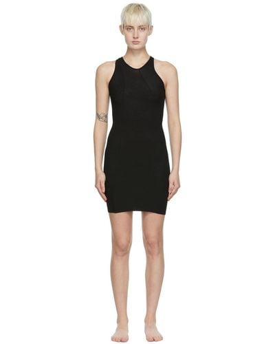 Skims Slim-fit Ribbed Stretch-cotton Mini Dress Xxx - Black
