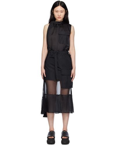 Sacai Combo Midi Dress - Black