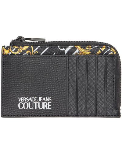 Versace Black Graphic Card Holder
